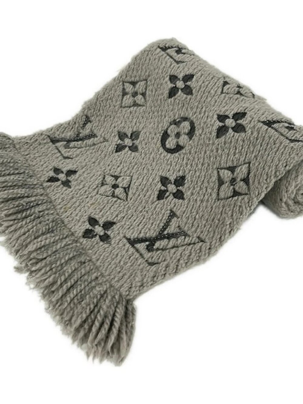 LOUIS VUITTON Echarpe Logomania M72242 Verone Unconfirmed Scarf 94 Wool 6 Silk